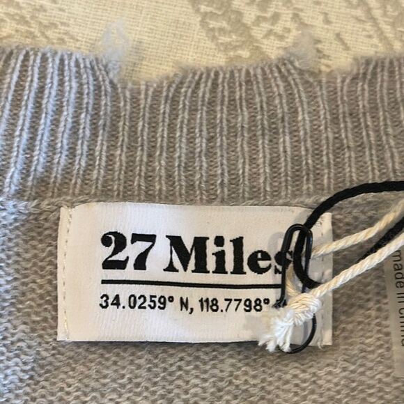 27 Miles Women’s Light Grey Skull Design Cashmere Sweater - Size S - Picture 7 of 9